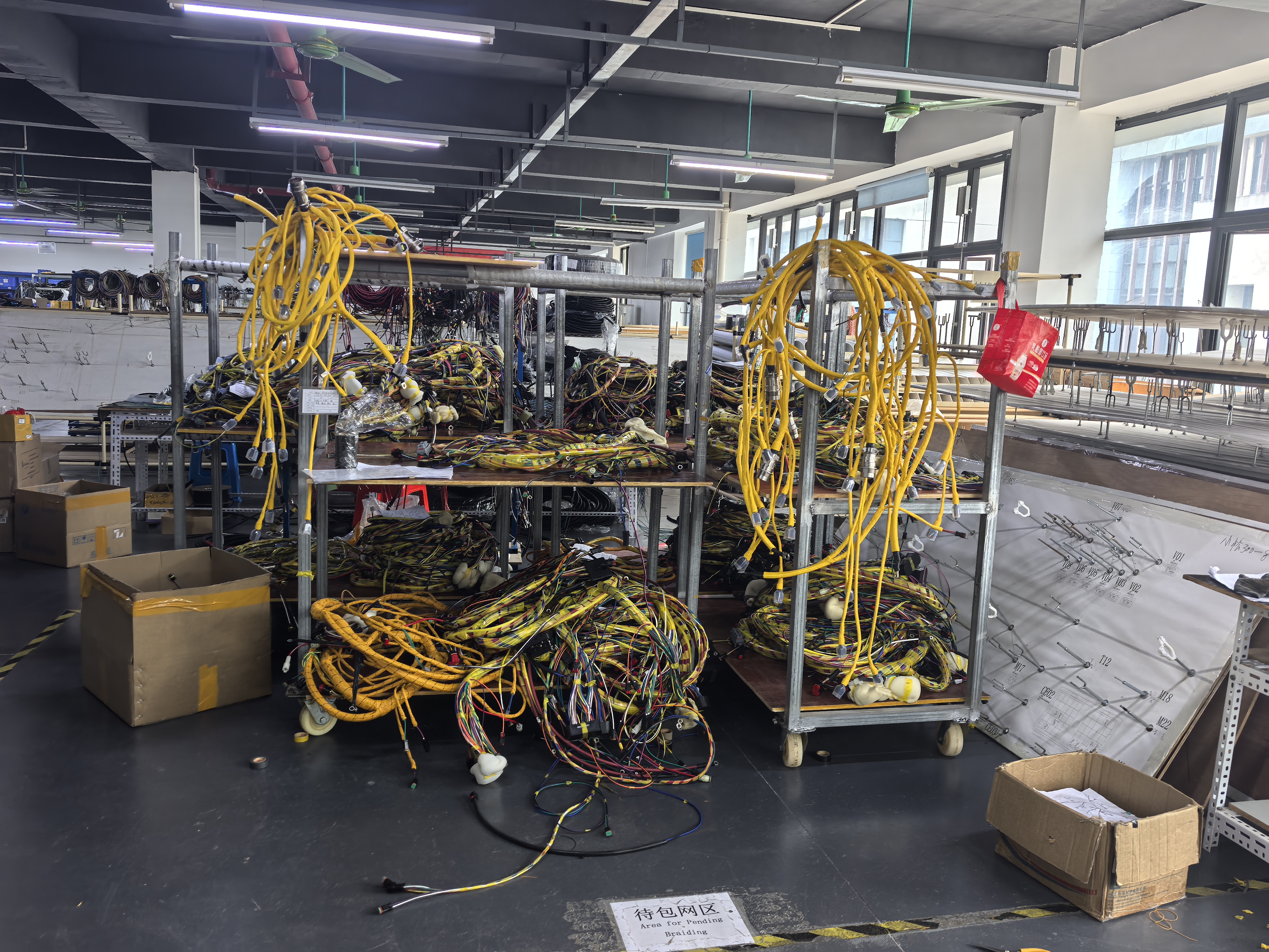 Pending Inspection Area for Finished Harnesses